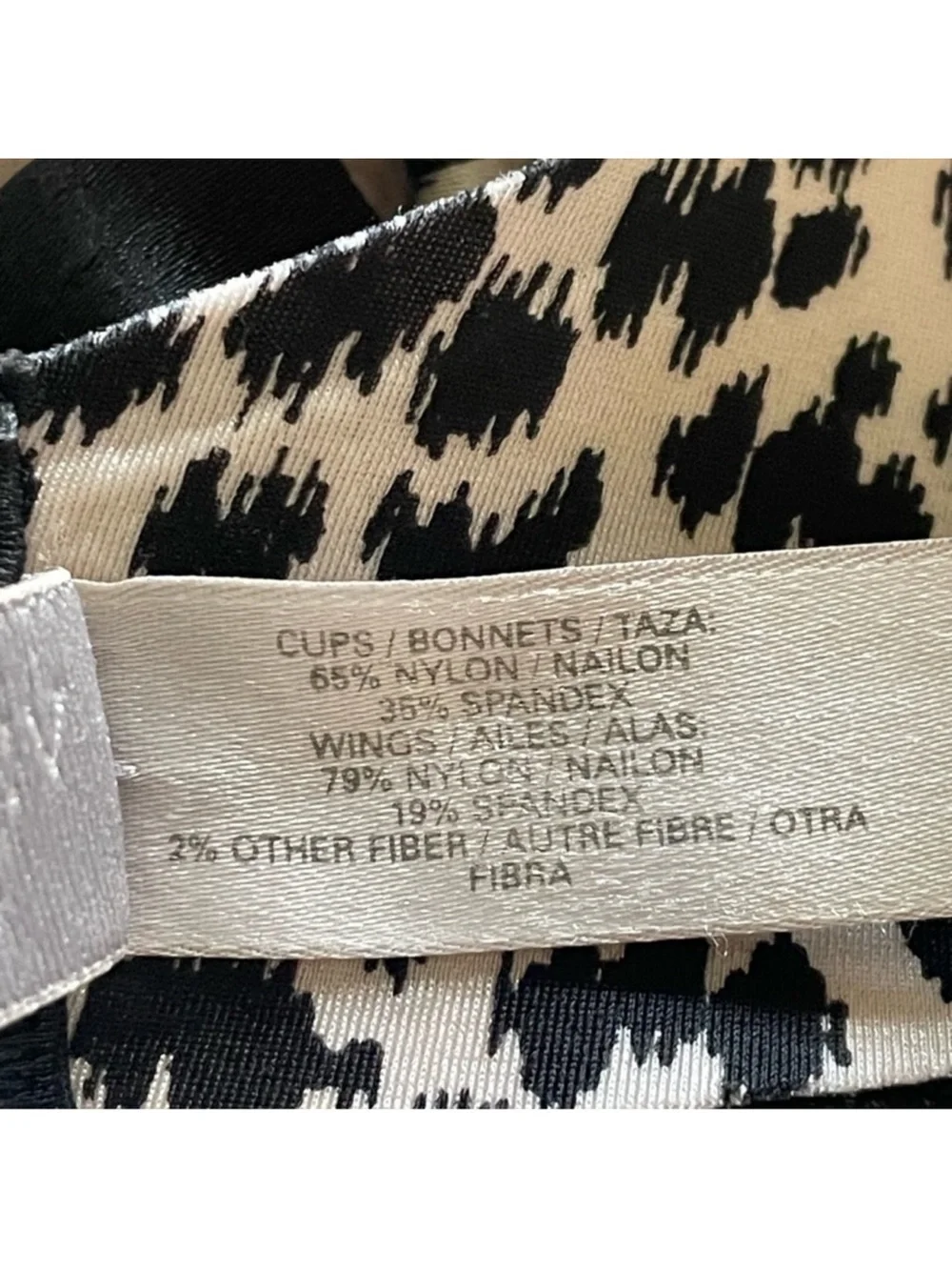 Victoria’s Secret black nude leopard print Demi Uplift underwire lingerie bra36D - Picture 14 of 15